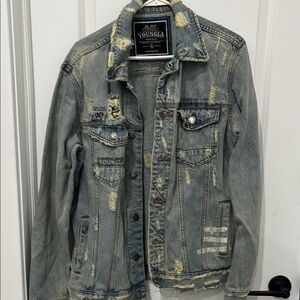 Youngla Distressed Denim Jacket - Blue